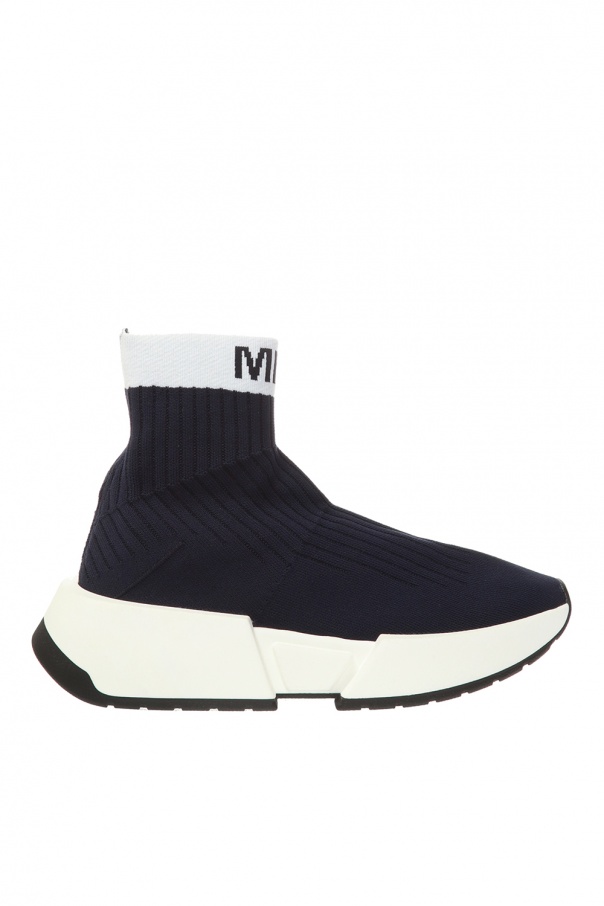 Navy blue High top sneakers with sock MM6 Maison Margiela Lurex Sneakers IetpShops Colombia Il gergo delle scarpe da running